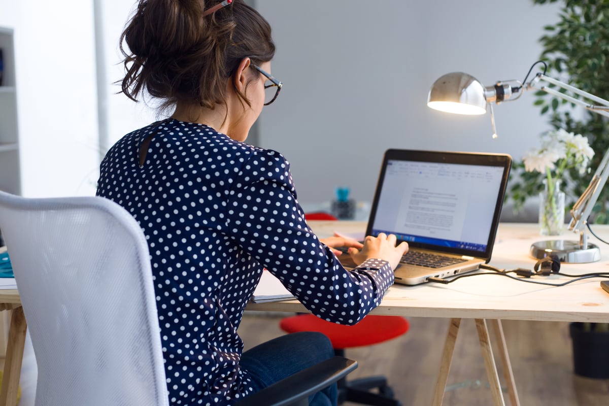 Woman using a notebook computer