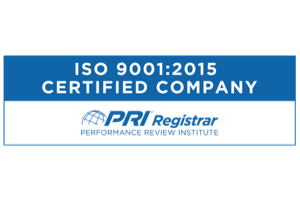 ISO 9001:2015 Certified Company via PRI Registrar